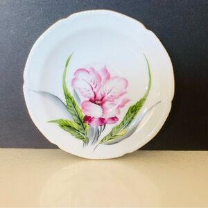 VTG WALES SAUCER WITH ORCHID AND GOLD TRIM